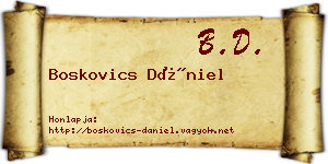 Boskovics Dániel névjegykártya